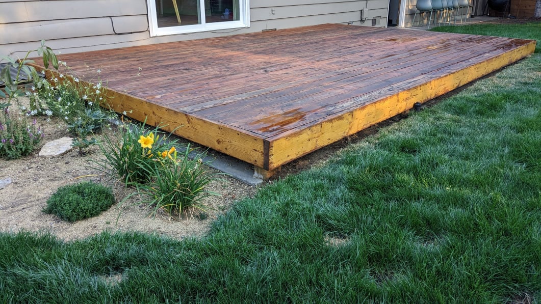 backyard patio stain handyman installer